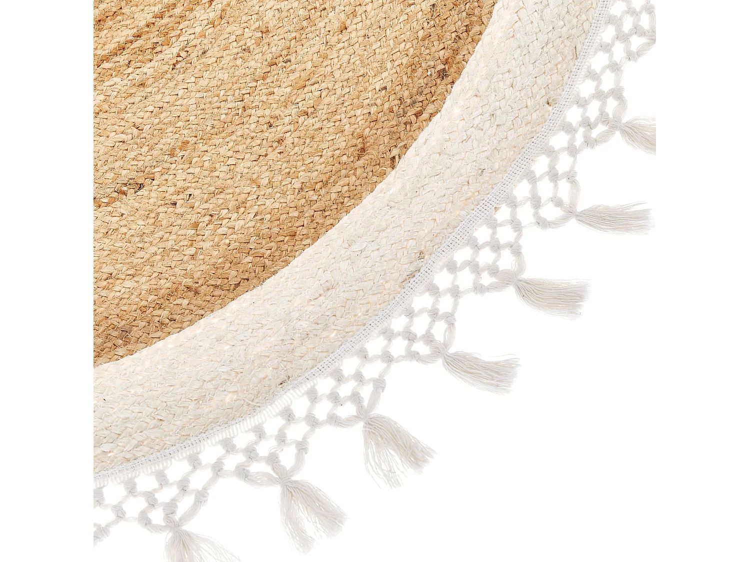 Rug MARTS White ø 140 cm Jute