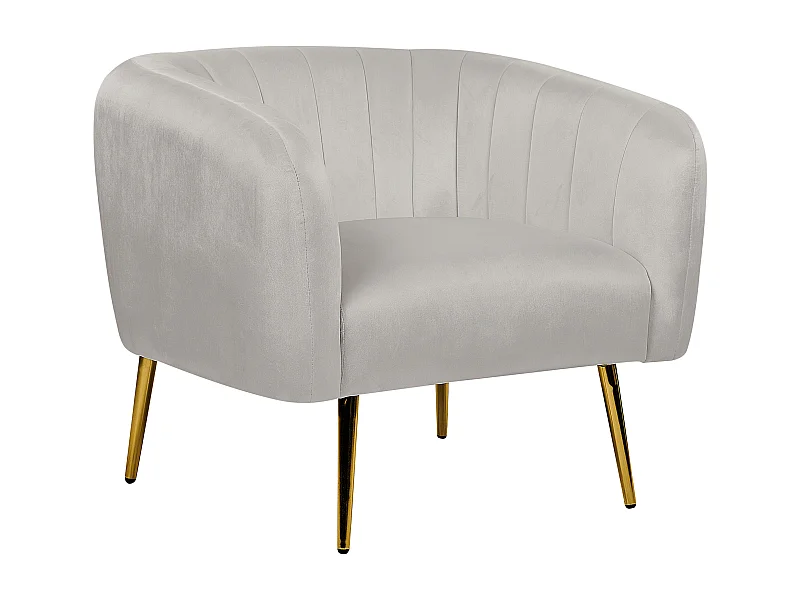 Poltrona LACONIA Veludo Cinzento claro