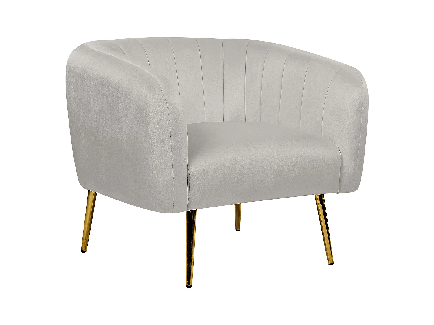 Fauteuil LACONIA Velours Gris clair