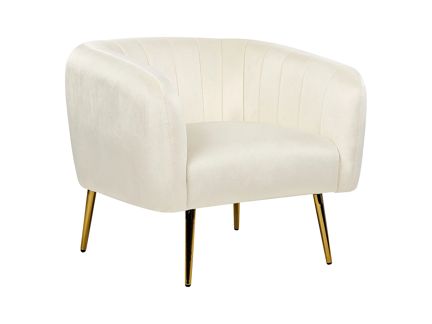 Fauteuil LACONIA Velours Beige clair