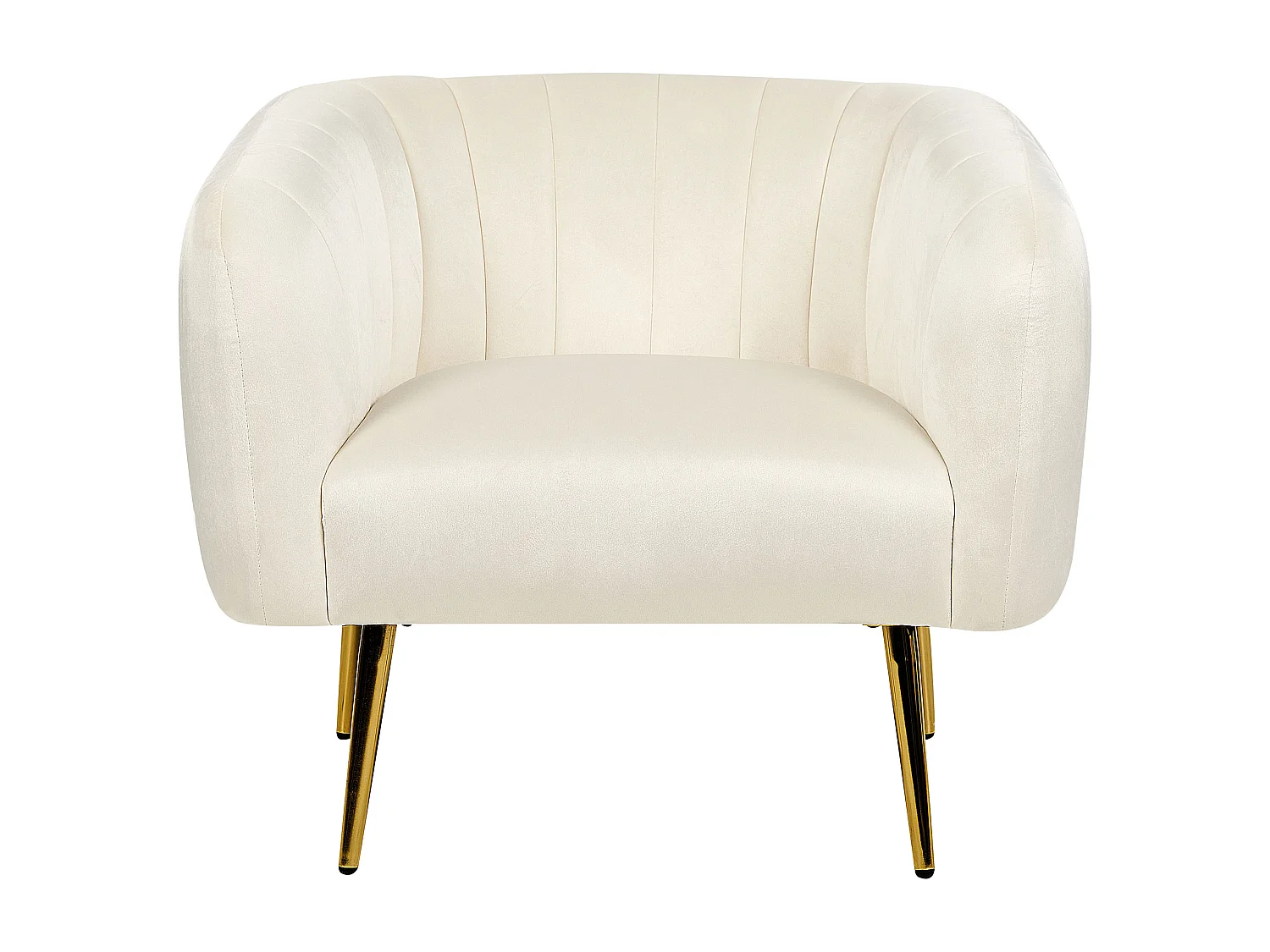 Fauteuil LACONIA Velours Beige clair