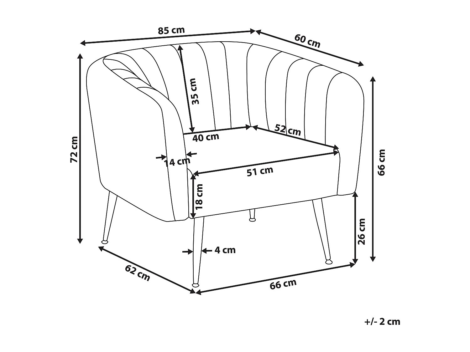 Fauteuil LACONIA Fluweel Crème