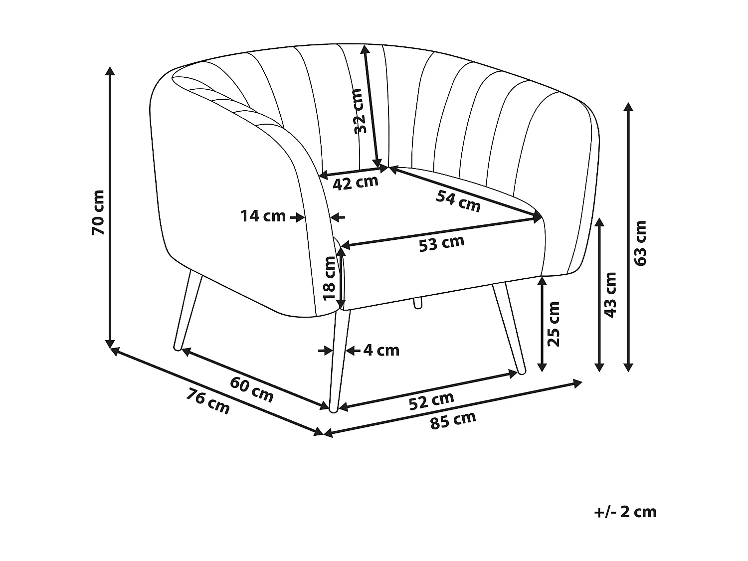 Polstersessel aus Samtstoff in Beige mit Armlehnen Metallgestell in Gold Laconia