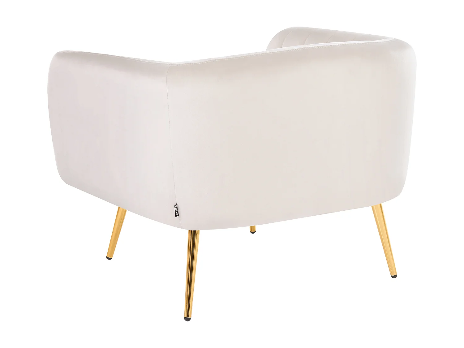 Polstersessel aus Samtstoff in Beige mit Armlehnen Metallgestell in Gold Laconia