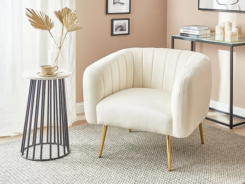 Poltrona LACONIA Veludo Creme