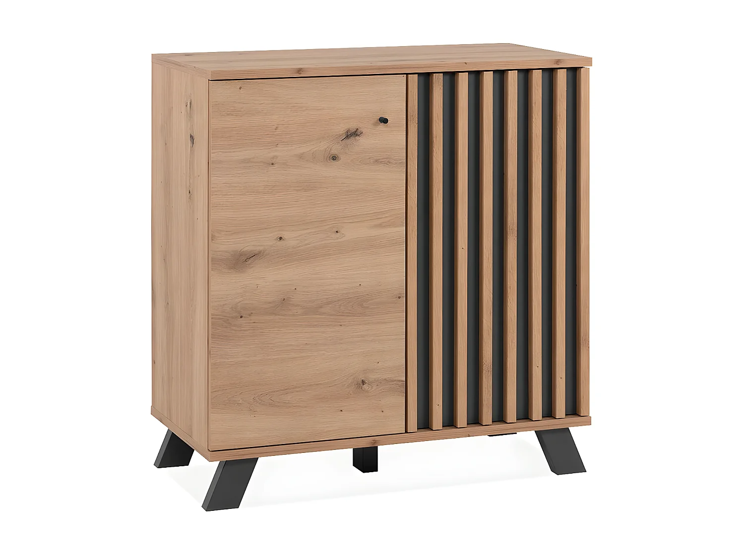 Aparador 2 Puertas Decoración Roble Artesanal L80 cm - Lublin