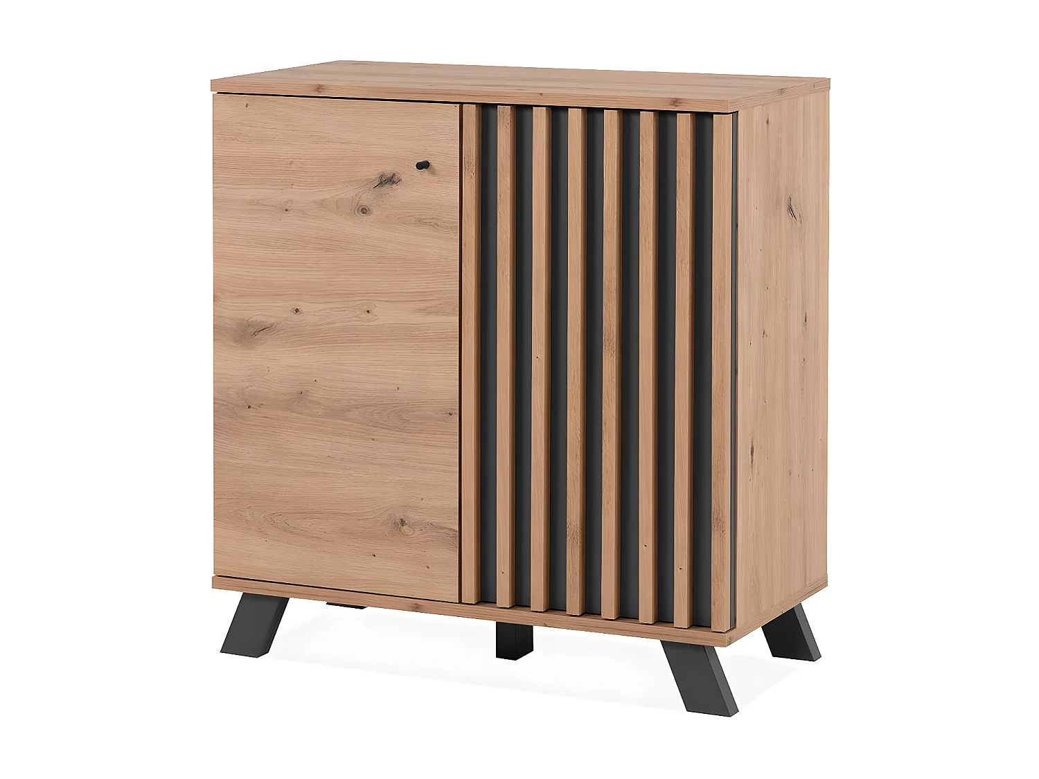 Buffet 2 Portes Décor Chêne Artisan L80 cm - LUBLIN