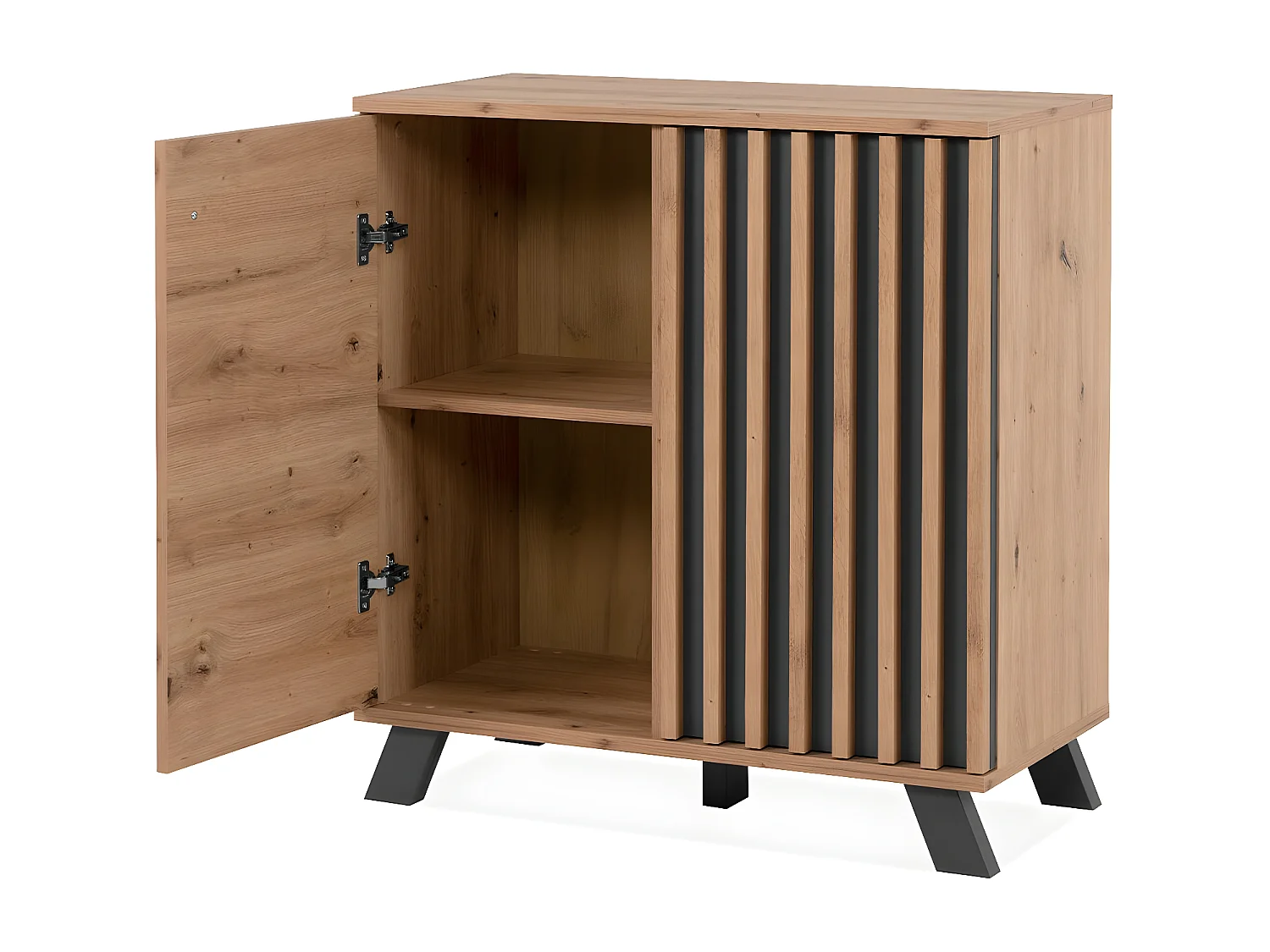 Buffet 2 Portes Décor Chêne Artisan L80 cm - LUBLIN