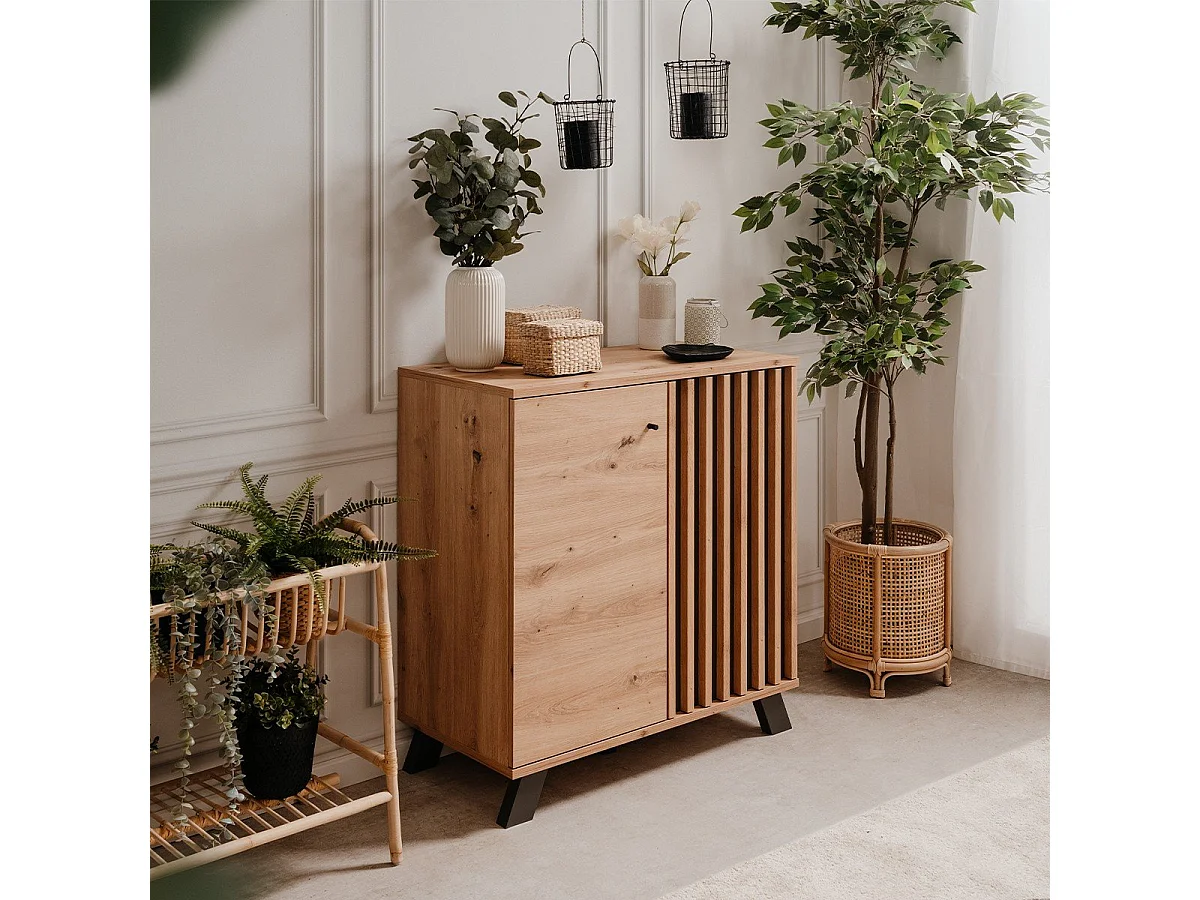 Buffet 2 Portes Décor Chêne Artisan L80 cm - LUBLIN