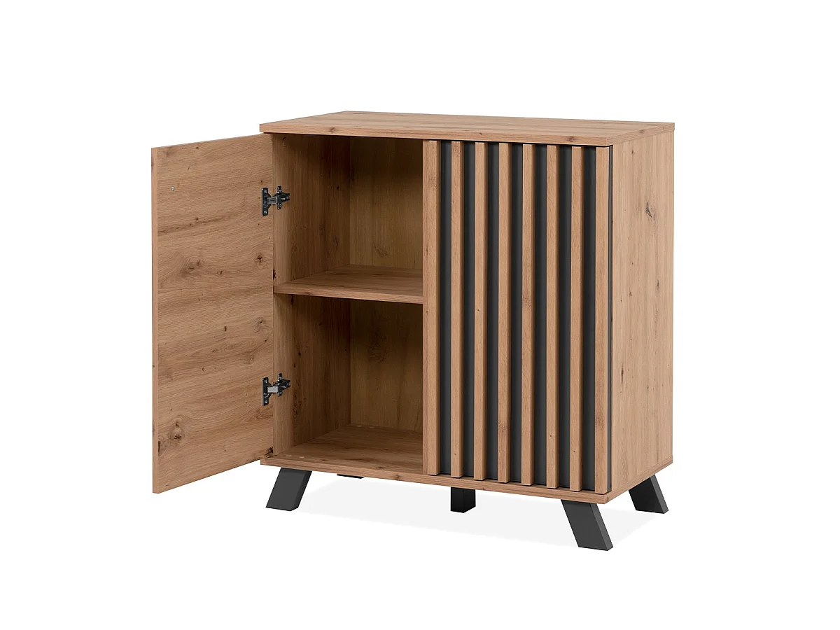 Buffet 2 Portes Décor Chêne Artisan L80 cm - LUBLIN