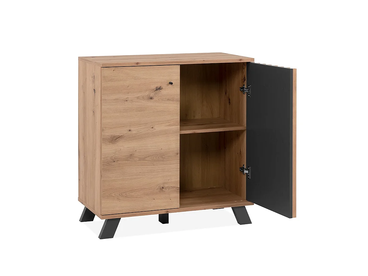 Buffet 2 Portes Décor Chêne Artisan L80 cm - LUBLIN