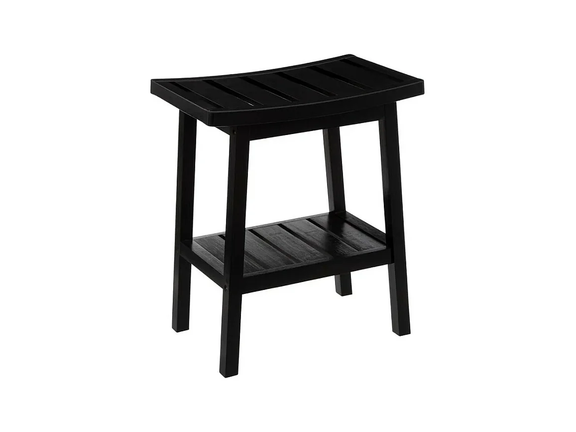 Tabouret Rangement "Bambou" 46cm Noir