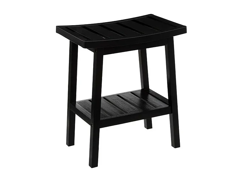 Tabouret Rangement "Bambou" 46cm Noir