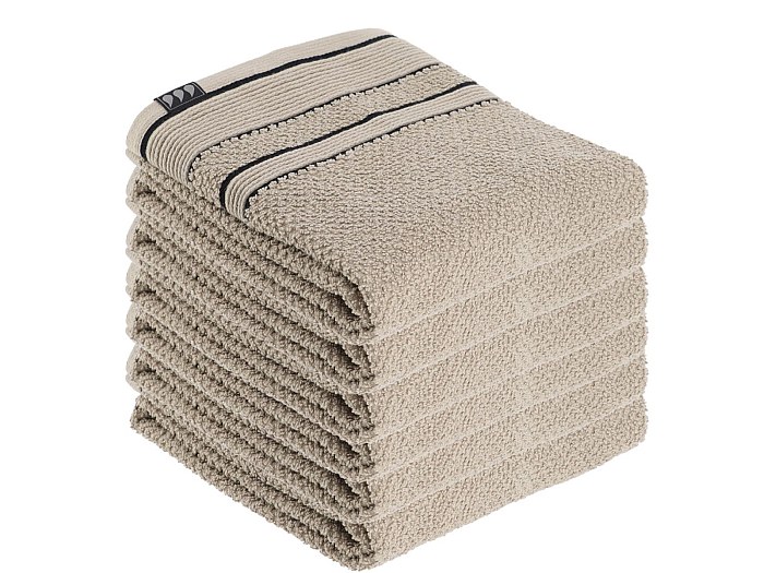 Lot De 6 Serviettes De Bain XL 27x54" - Coton épais, Marron Crème, Pour Salle De Bain Ou Plage