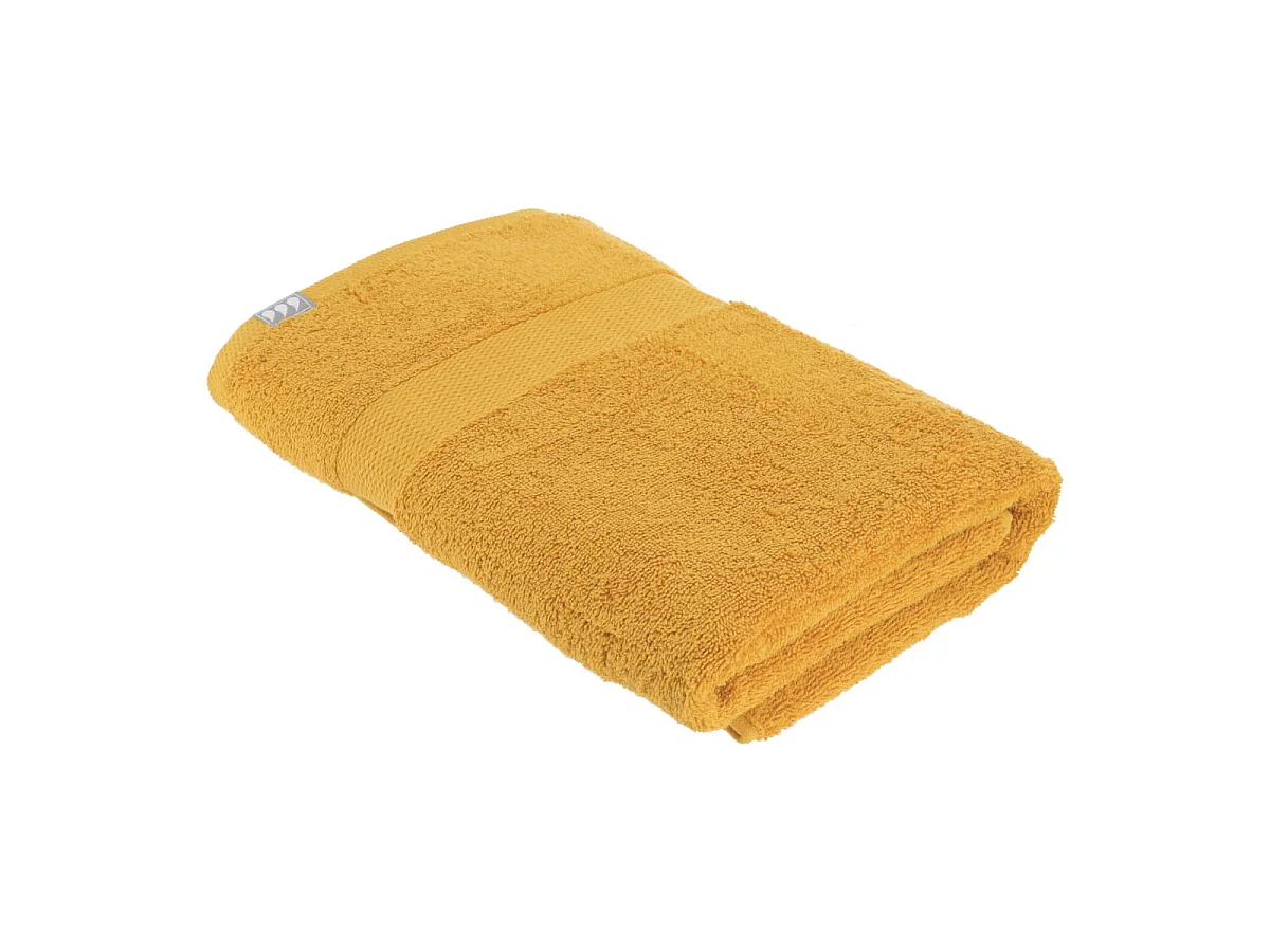 Lot de 4 Draps de bain tissu éponge 100% Coton Jaune moutarde 70 x 130 cm
