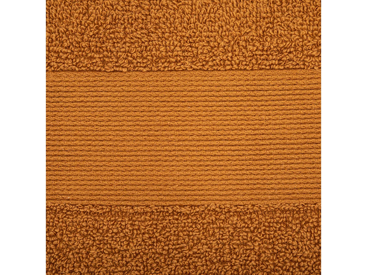 Lot de 4 Serviettes de toilette en Coton Marron cannelle tissu éponge 50 x 90 cm