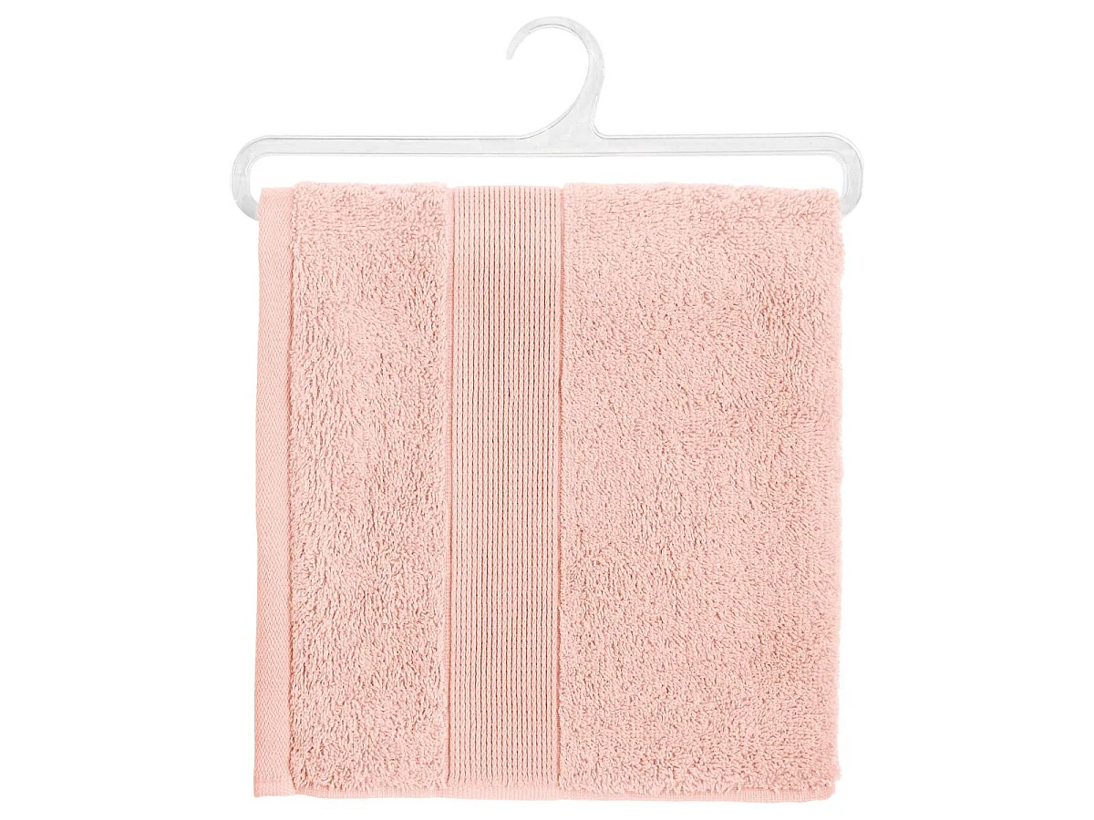 Lot de 4 Serviettes de toilette en Coton Rose tissu éponge 50 x 90 cm