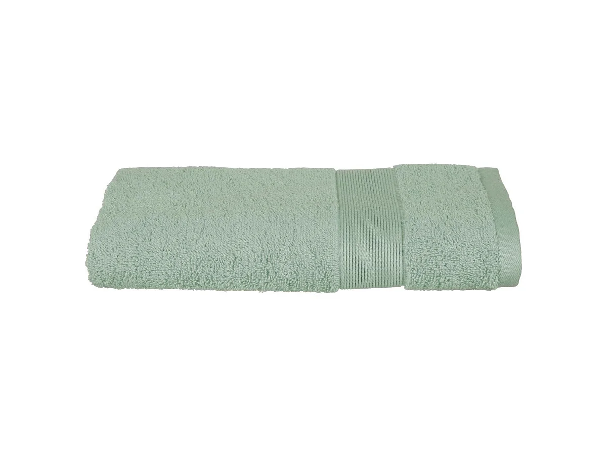 Lot de 6 Serviettes de toilette en Coton Vert céladon tissu éponge 50 x 90 cm