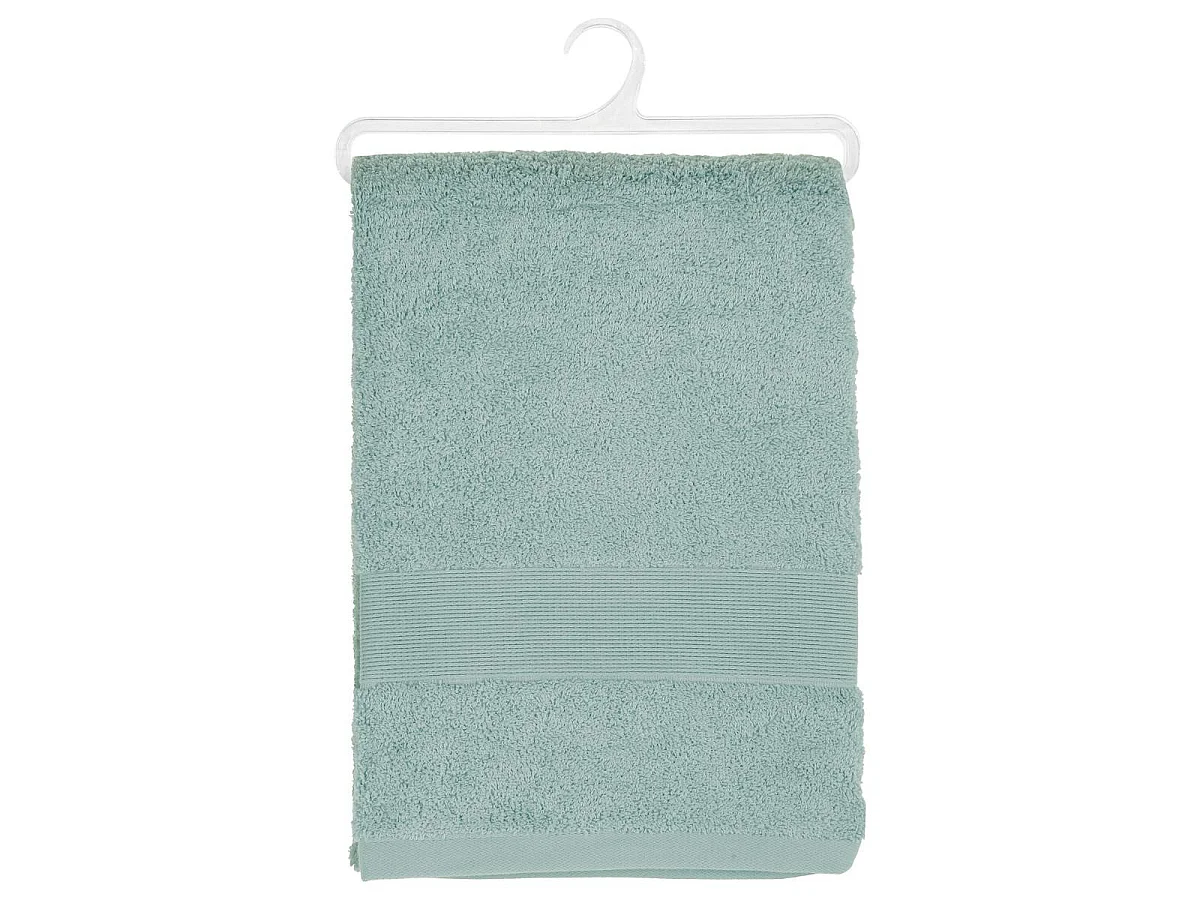 Lot de 2 Serviettes de toilette en Coton Vert givré tissu éponge 50 x 90 cm