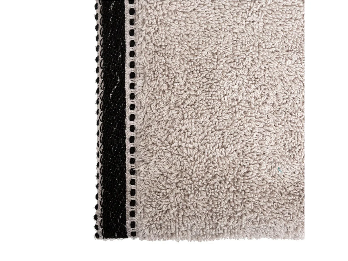 Lot de 6 Serviettes de toilette en Coton Beige Lin tissu éponge 30 x 50 cm