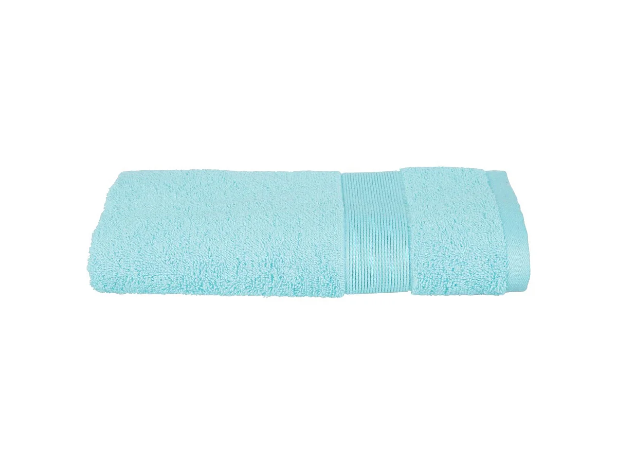 Lot de 6 Serviettes de toilette en Coton Bleu aqua tissu éponge 50 x 90 cm
