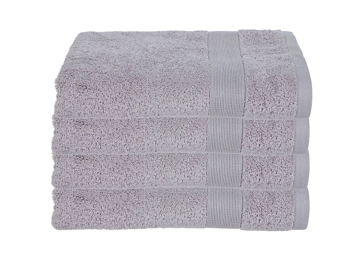 Lot de 4 Draps de bain en Coton Taupe tissu éponge  70 x 130 cm