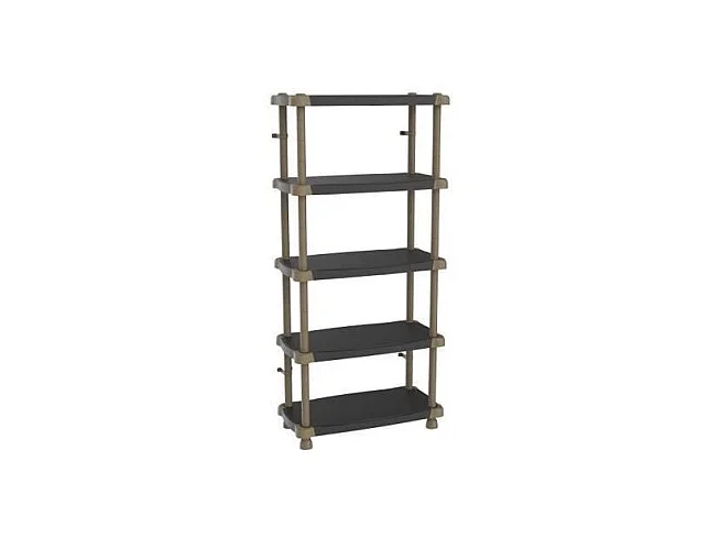 Hochregal 88 cm 5 Regale Schwarz und Taupe
