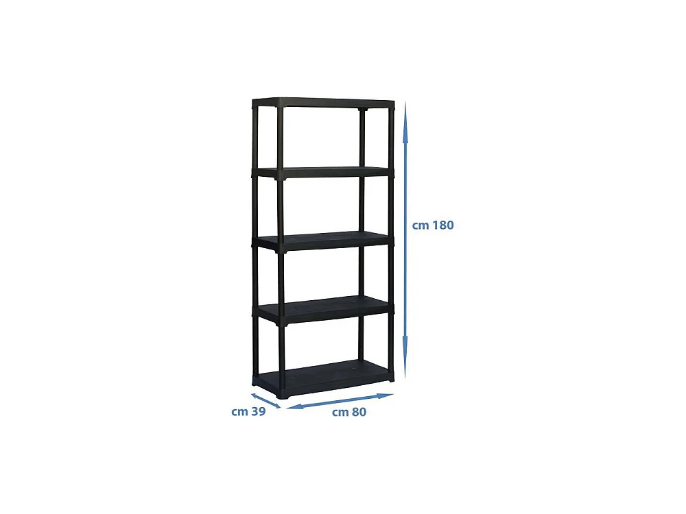 Etagere 5 tablettes dimensions h180x80x39