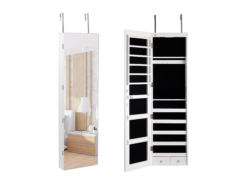 Armoire bijoux de rangement armoire à bijoux mural armoire bijoux led accrochée à la porte