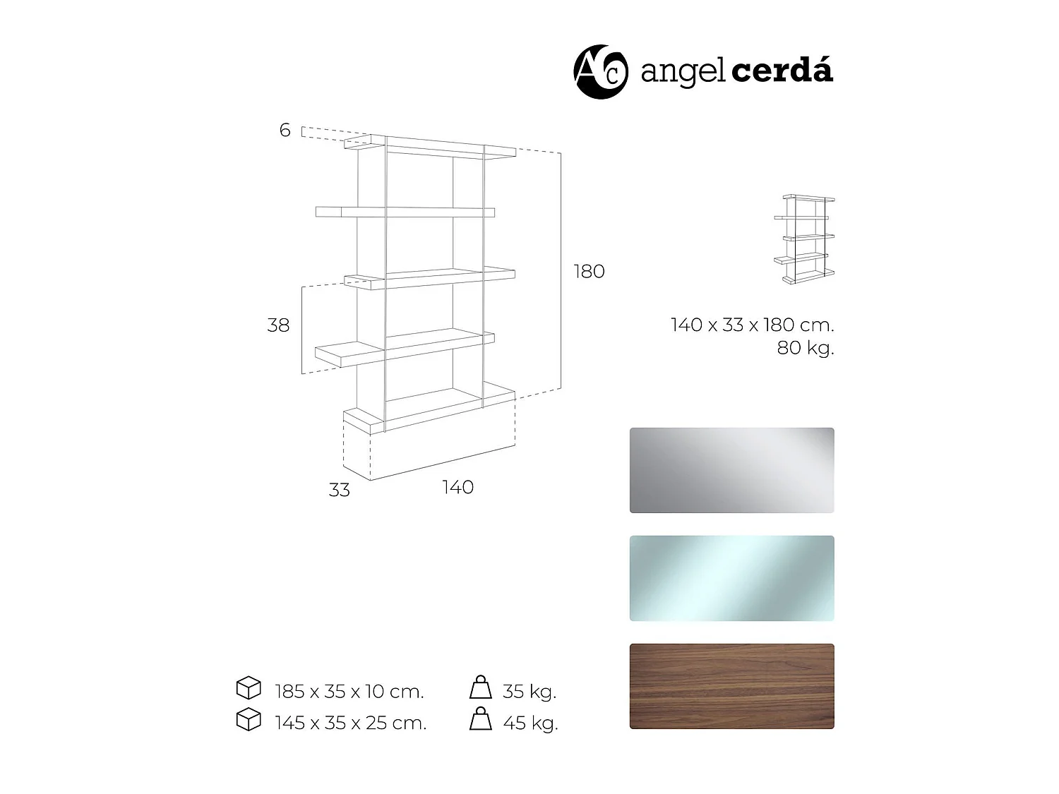 Étagères en verre laqué et étagères superposées