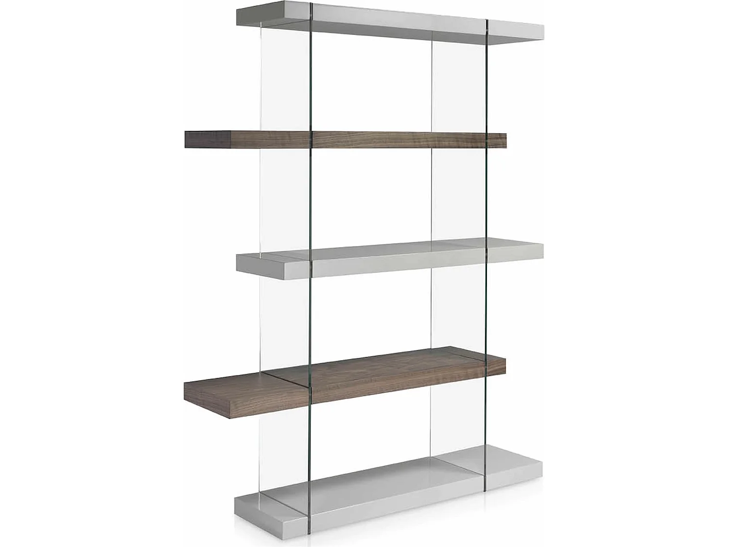 Étagères en verre laqué et étagères superposées