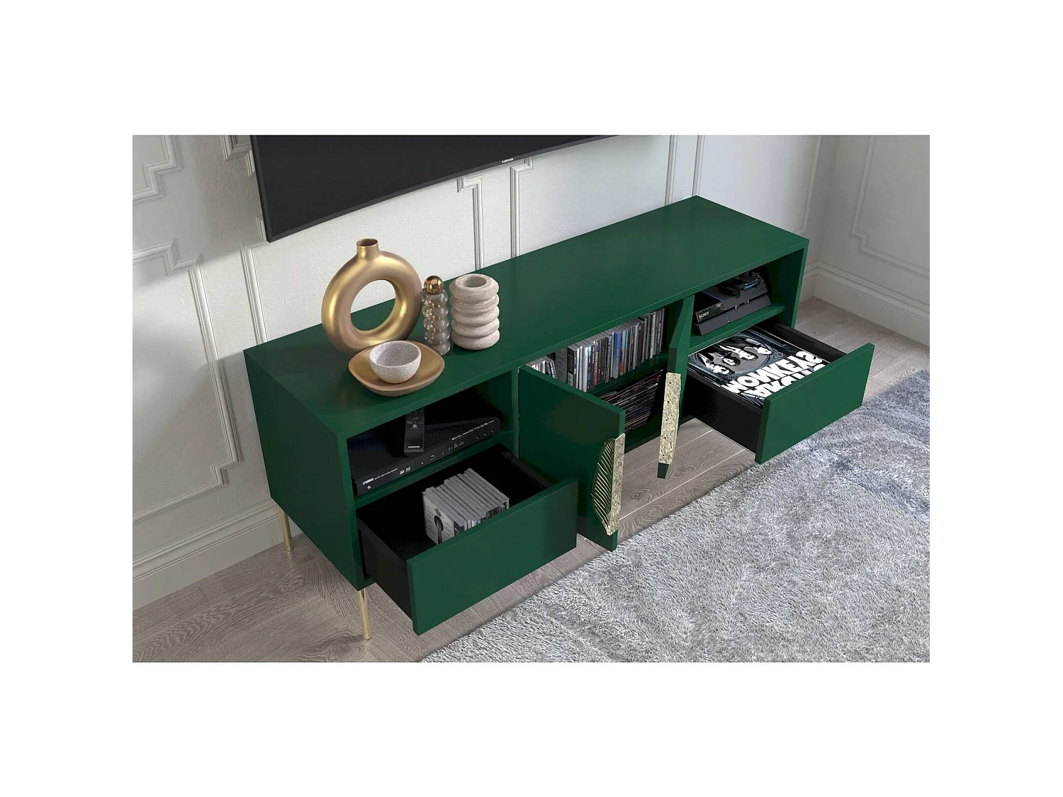 Meuble télévision Merlin 136 x 40 x 60 cm Bois