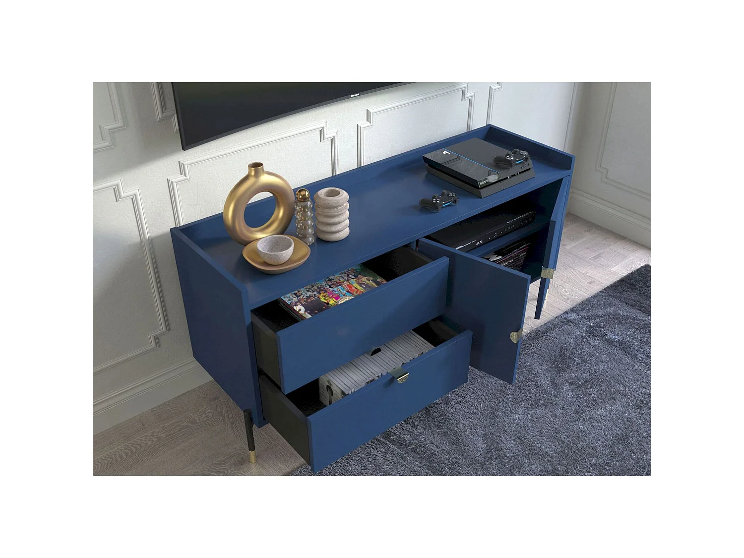 Meuble télévision Iga 142 x 42 x 66 cm Bois