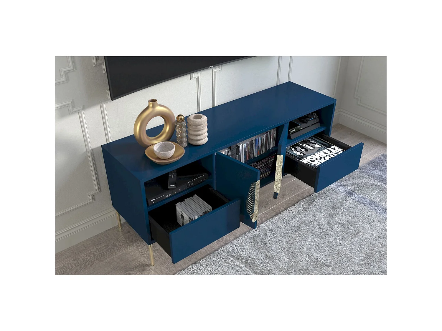 Meuble télévision Merlin 136 x 40 x 60 cm Bois