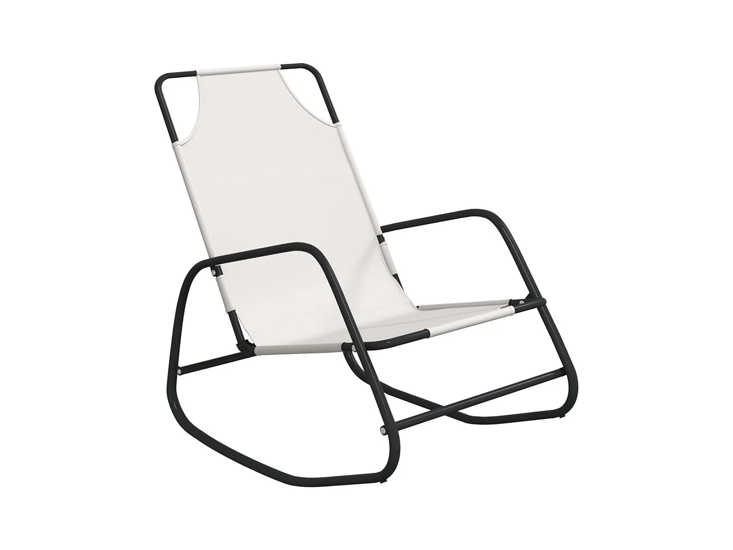 Sdraio sdraio prendisole lettino da giardino terrazza mobili da esterno a dondolo acciaio e tessili color crema 02_0012969