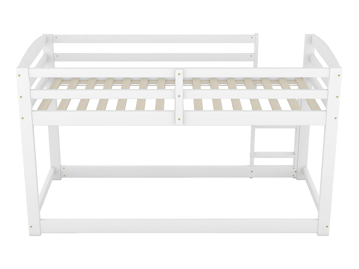 Grenen stapelbed met valbeveiliging + ladder - 90x200cm - Wit