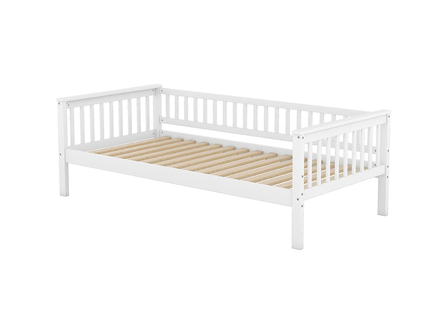 Litera de madera con cajones y escalera - 90x200cm - Blanco