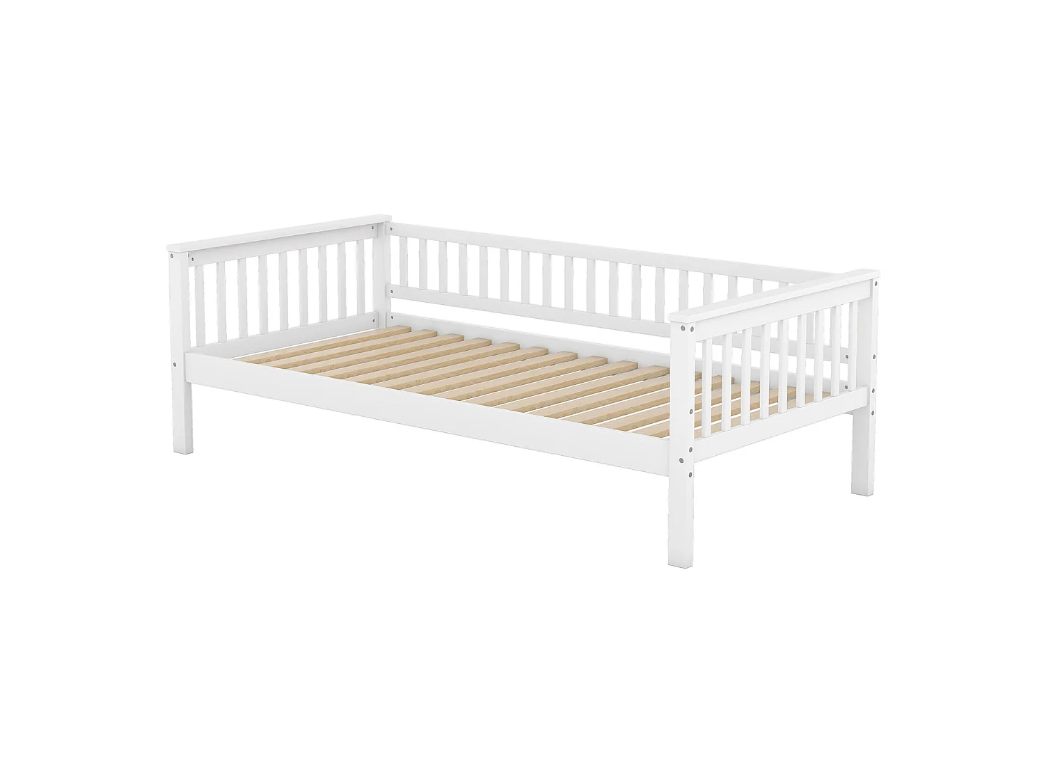 Lit superposé en bois de avec tiroirs et échelle - 90x200cm - Blanc