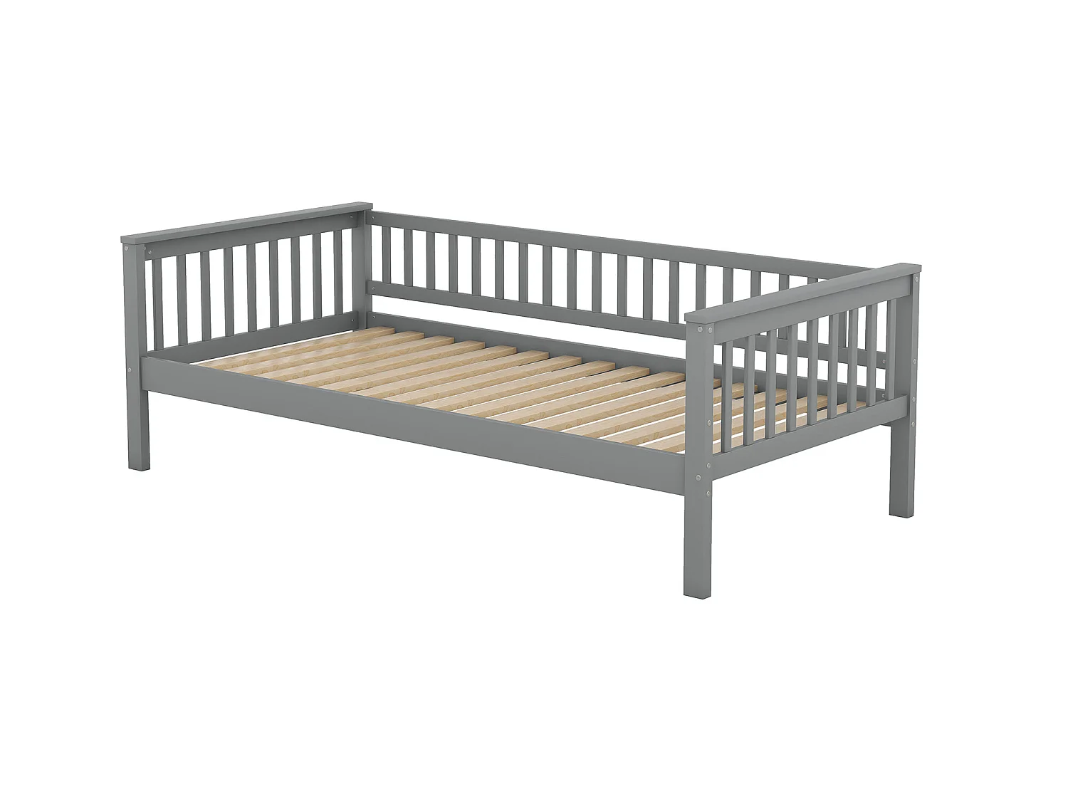 Letto a castello in legno con cassetti e scaletta - 90x200 cm - Grigio