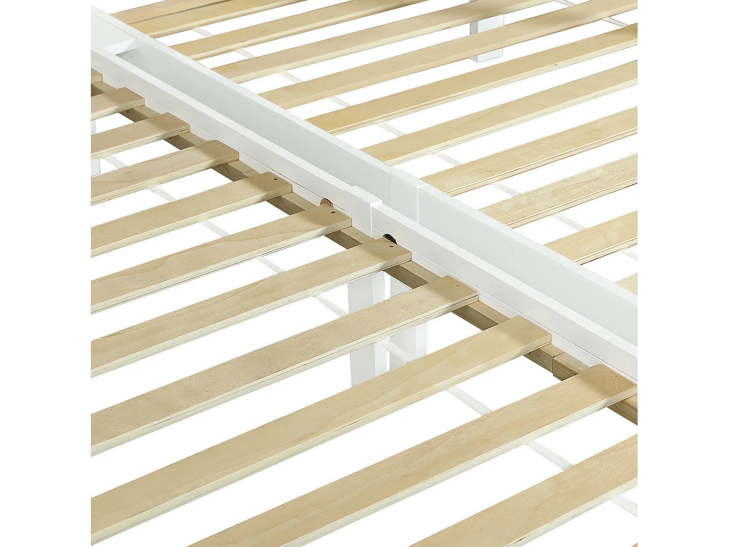 Driepersoonsstapelbed met lattenbodem - 90x200cm - massief hout - Wit
