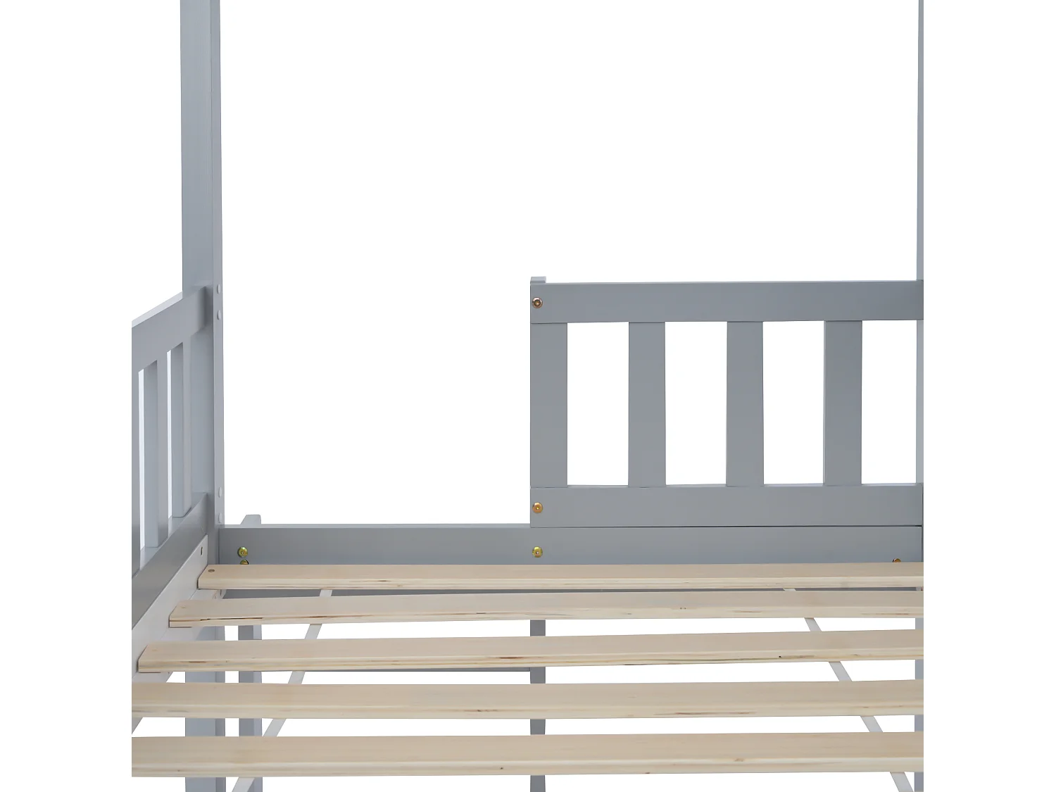 Etagenbett mit Lattenrost – 90x200cm – Kiefer – Grau