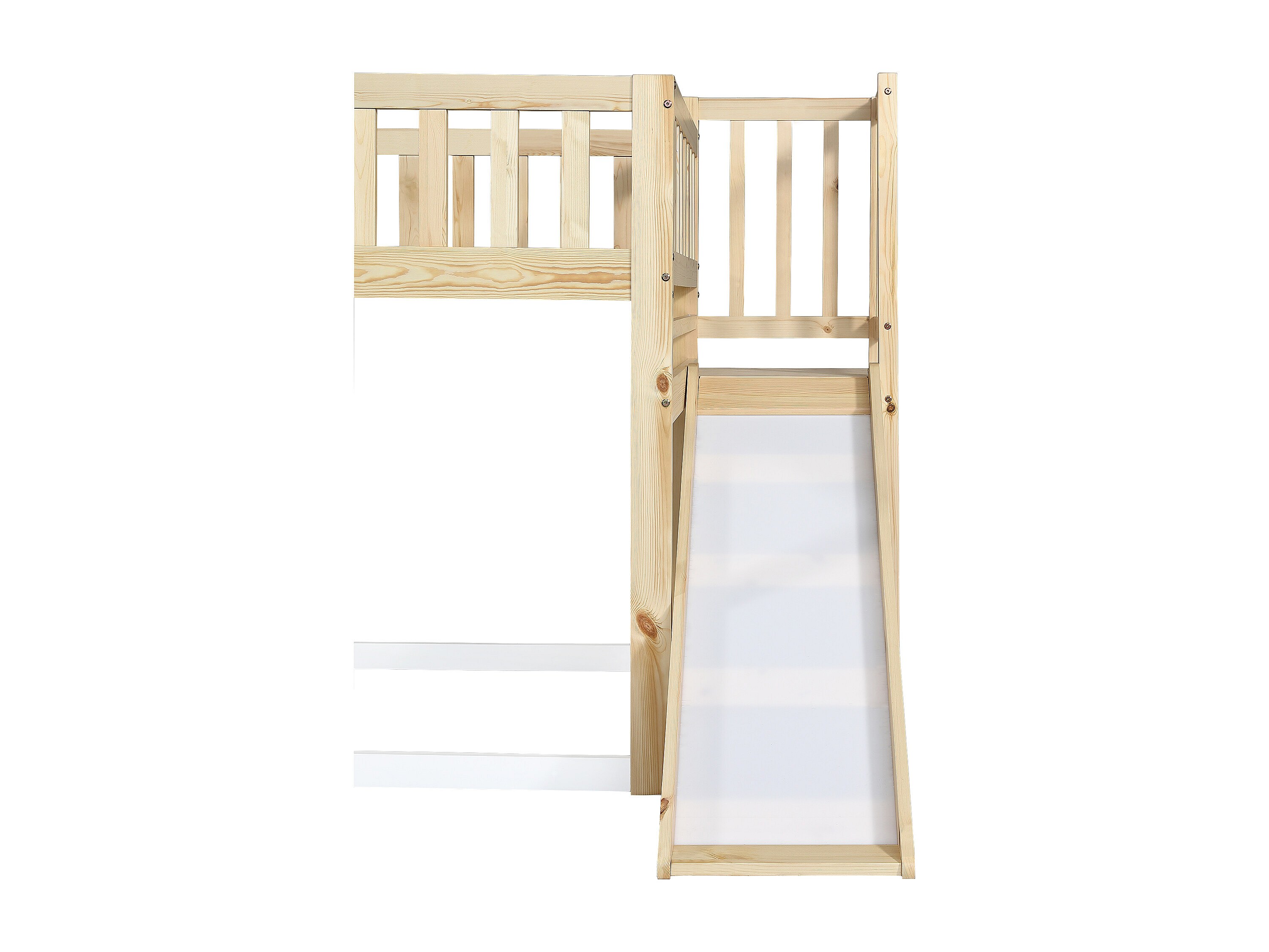 Cabine Stapelbed 90x200cm In Massief Grenen Met Ladder En Glijbaan 