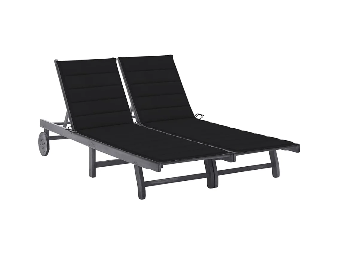 Transat chaise longue bain grise 200 x 118 x 30 cm 02_0012228