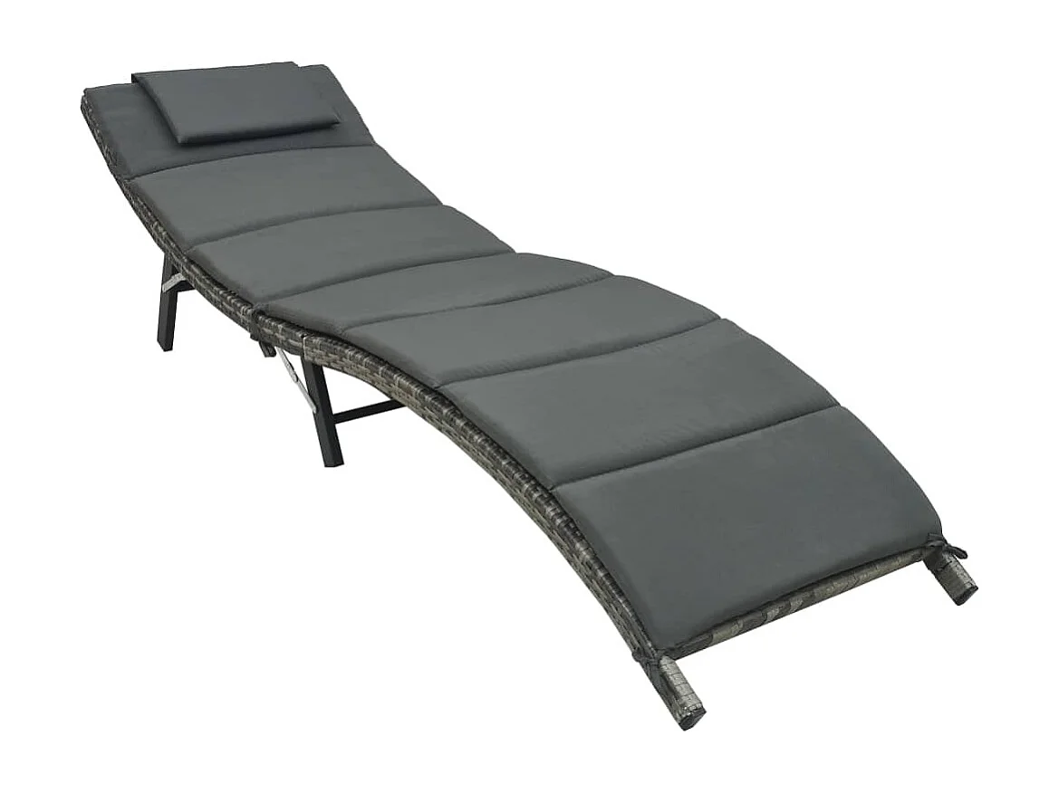 Transat chaise longue bain résine grise 196 x 61 x 51 cm 02_0012855
