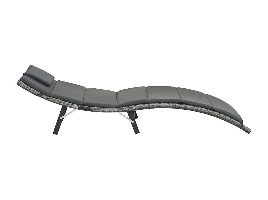 Transat chaise longue bain résine grise 196 x 61 x 51 cm 02_0012855