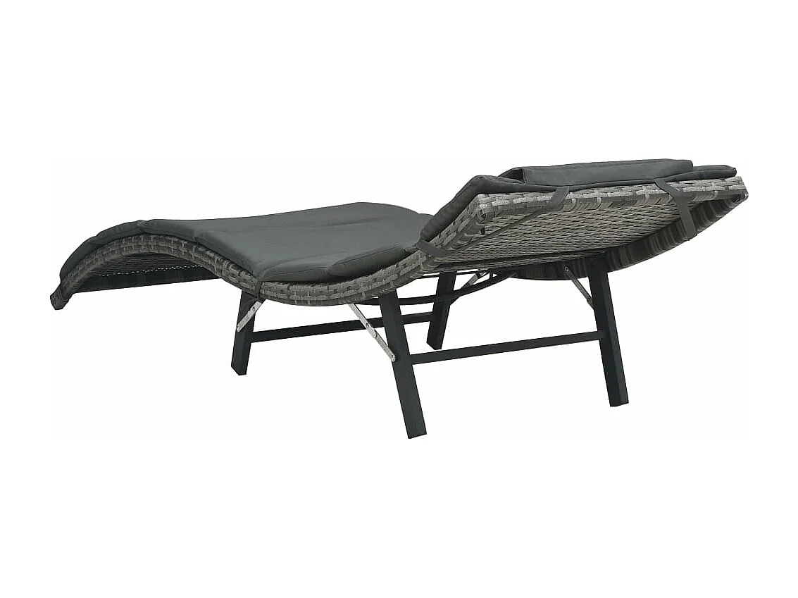 Transat chaise longue bain résine grise 196 x 61 x 51 cm 02_0012855