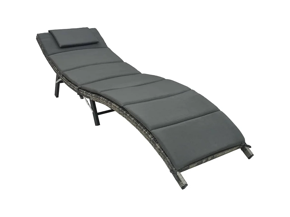 Transat chaise longue bain résine grise 196 x 61 x 51 cm 02_0012855