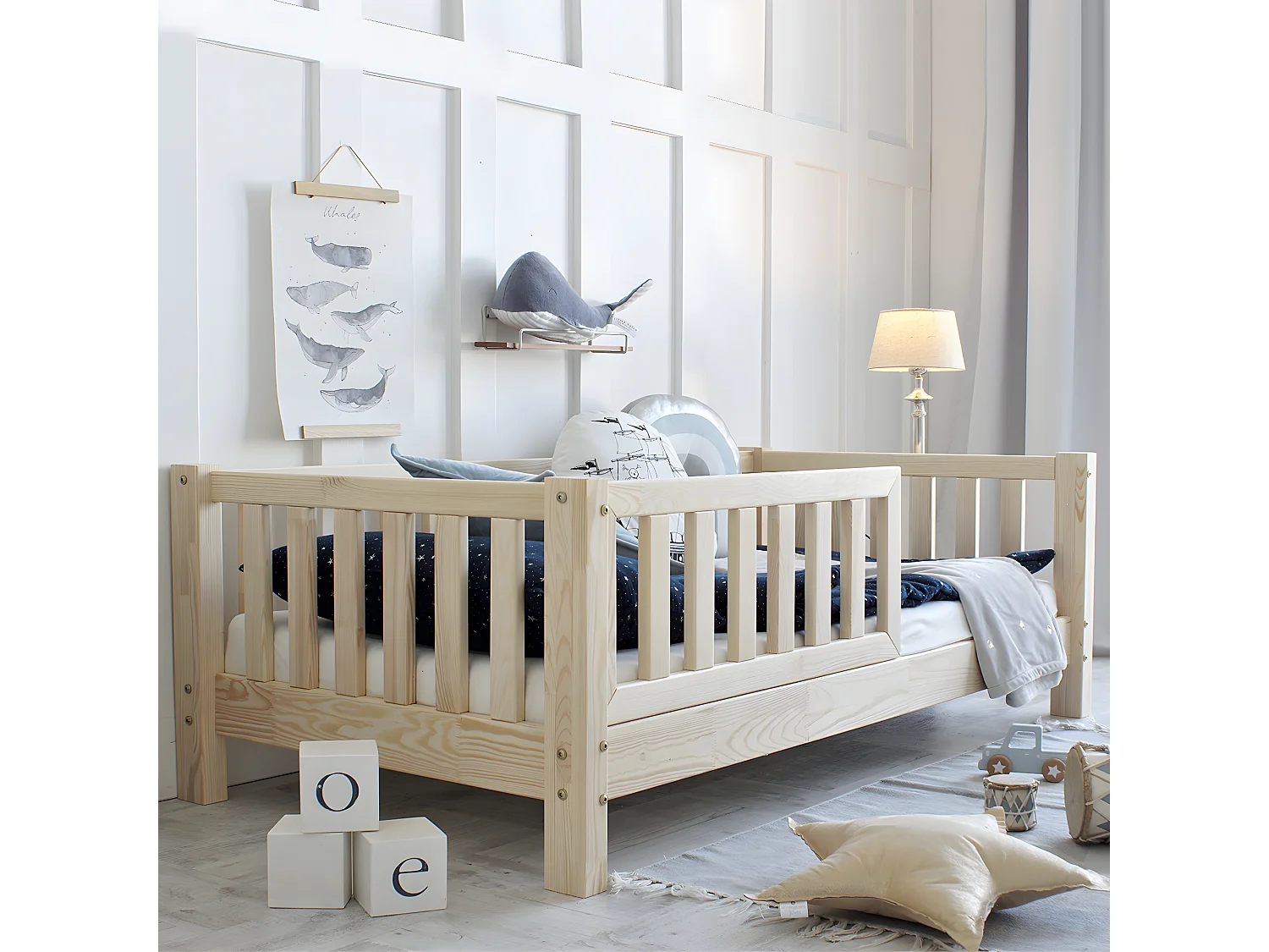 90x190 bed met 10 cm poten Agnès Bois