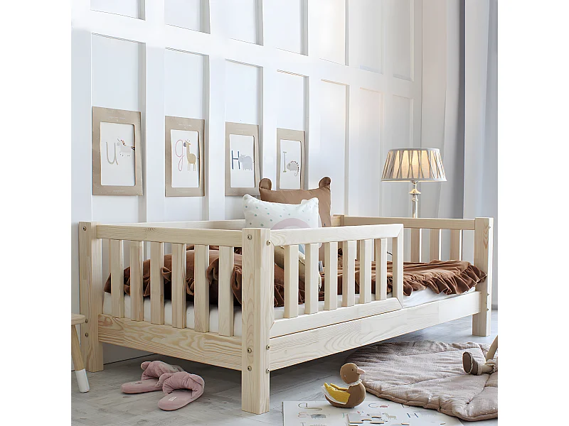 Cama 90x190 com pés de 10 cm Agnès Bois