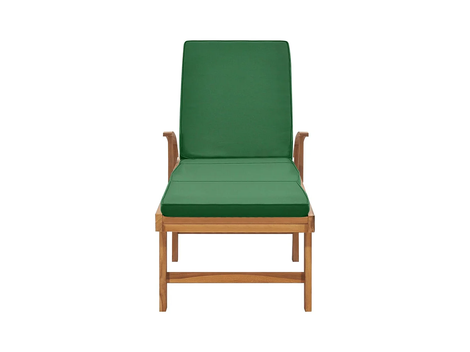 Espreguiçadeira espreguiçadeira para banhos de sol cama de jardim terraço móveis de exterior com almofada madeira maciça de teca verde 02_0012432